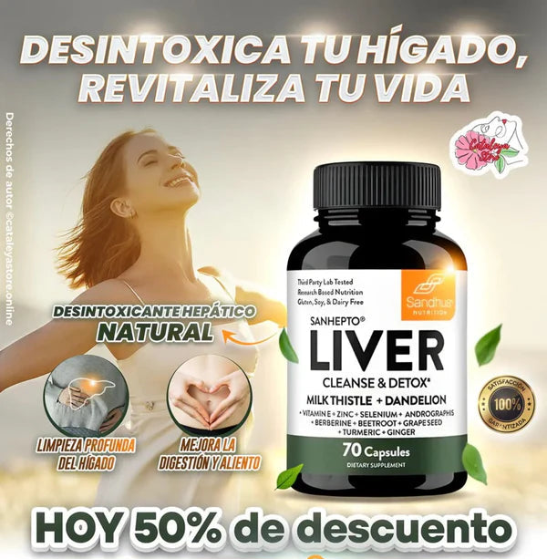 💛 LIVER CLEANSE - Detox Premium 70 Cápsulas + Envío Gratis