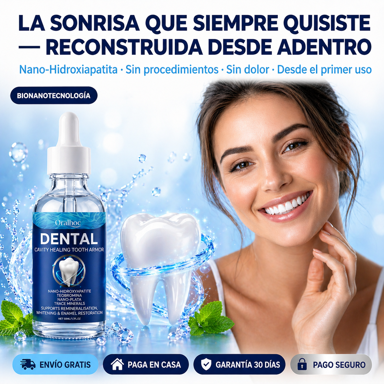 Suero Dental Oralhoc | Repara Esmalte, Elimina Sensibilidad y Blanquea Sin Químicos
