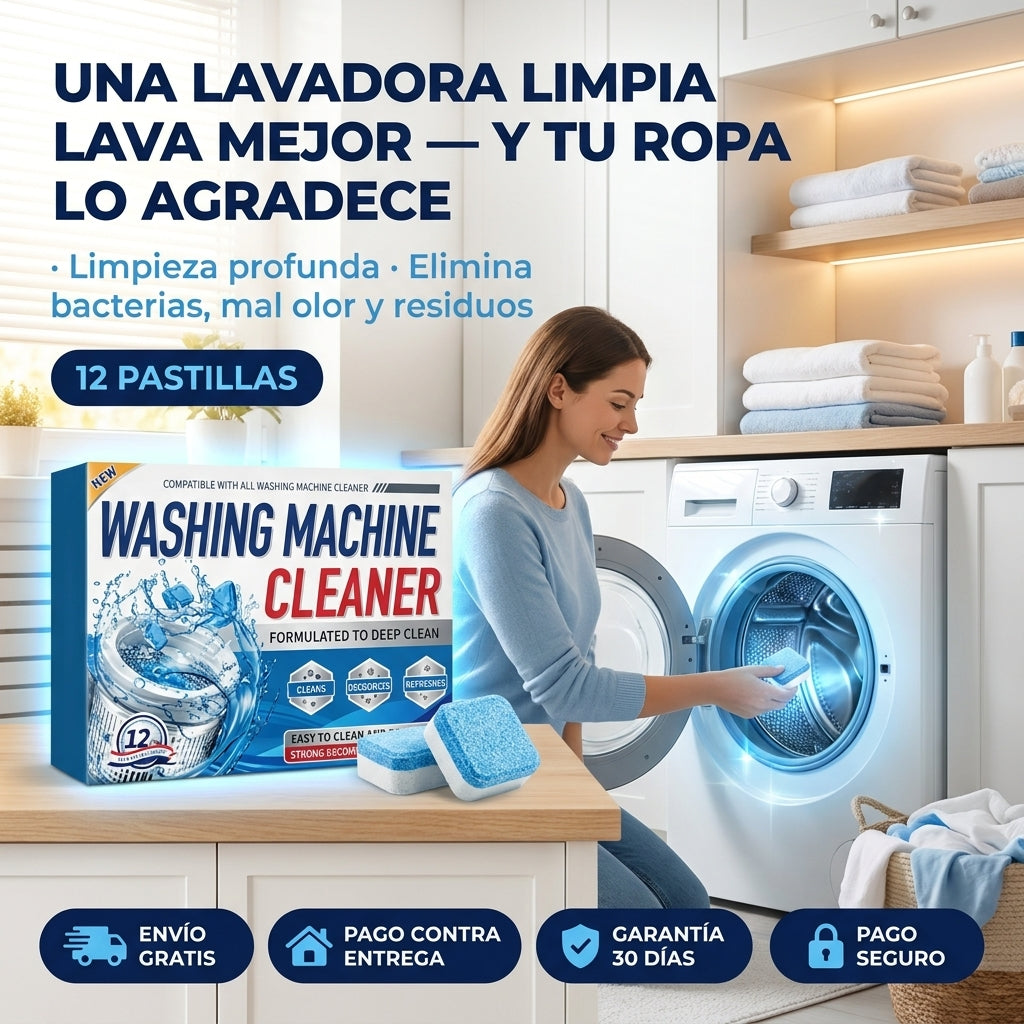 Limpiador de Lavadora en Pastillas | Elimina Suciedad, Mal Olor y Bacterias a Fondo