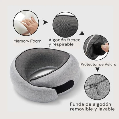 FlopFlex Almohada de Viaje Memory Foam - Calidad Premium