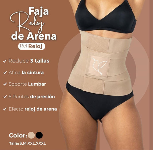 Faja cinturilla reloj de arena - baja hastas 5 tallas