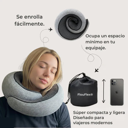 FlopFlex Almohada de Viaje Memory Foam - Calidad Premium