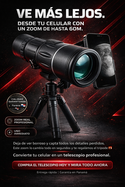 Telescopio para celular | Alcance de 60m de distancia 🌖
