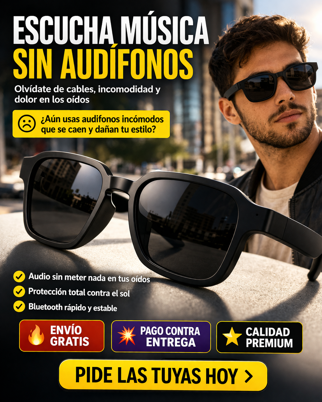 GAFAS CON ALTAVOZ - PROTEGE TUS OJOS Y DISFRUTA DE LA MUSICA