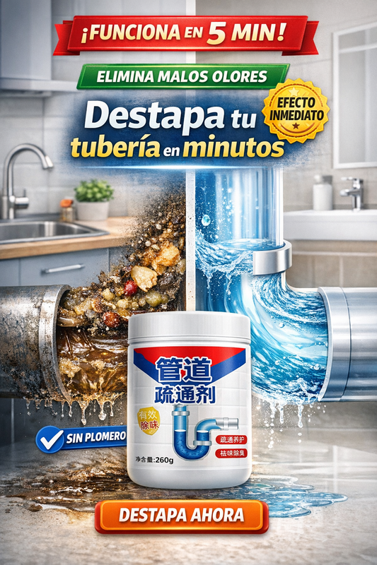 DRAINBLAST PRO™ – Destapa, elimina malos olores y libera tuberías en solo 5 minutos