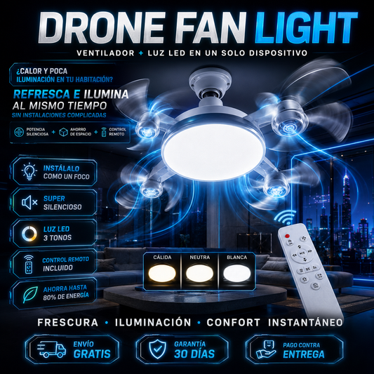 Ventilador LED de Techo Ultra Silencioso con Control Remoto | Refresca e Ilumina Tu Hogar