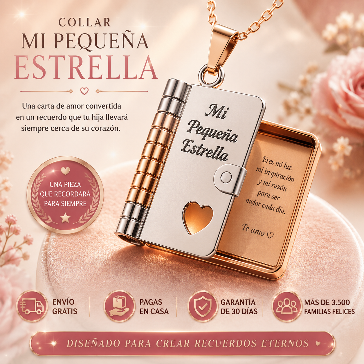 Collar con Mensaje para Hijas Mi Pequeña Estrella – Un detalle eterno lleno de amor