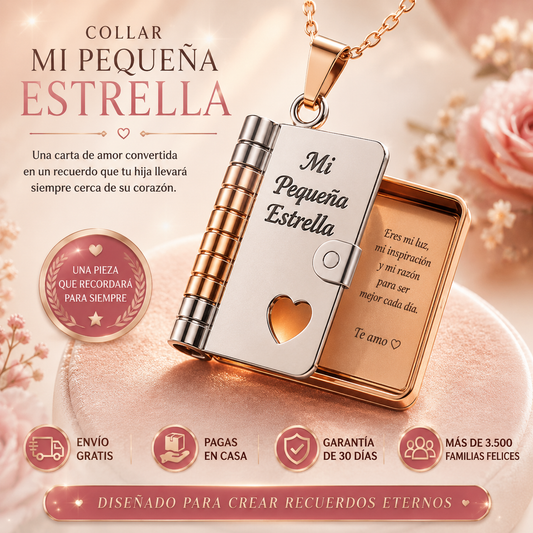 Collar con Mensaje para Hijas Mi Pequeña Estrella – Un detalle eterno lleno de amor