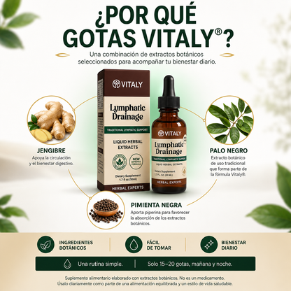 Gotas Vitaly®: Adiós a la hinchazón, activa tu circulación