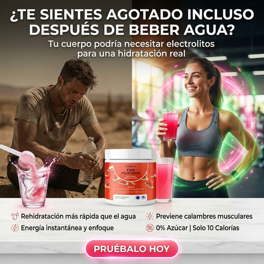 Fast Hydration: Bebida electrolítica premium que elimina el cansancio y te hidrata mejor que el agua sola