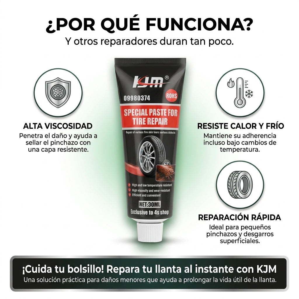 ¡No compres una llanta nueva! Repárala con KJM 🚗