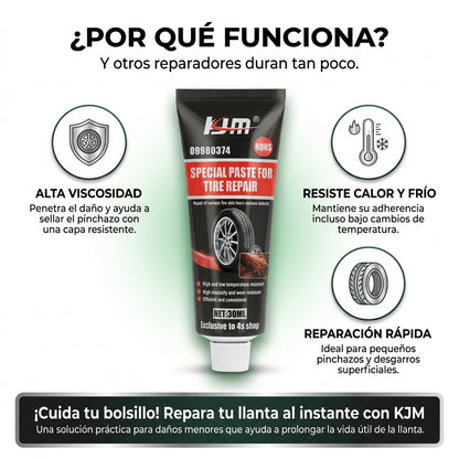 ¡No compres una llanta nueva! Repárala con KJM 🚗