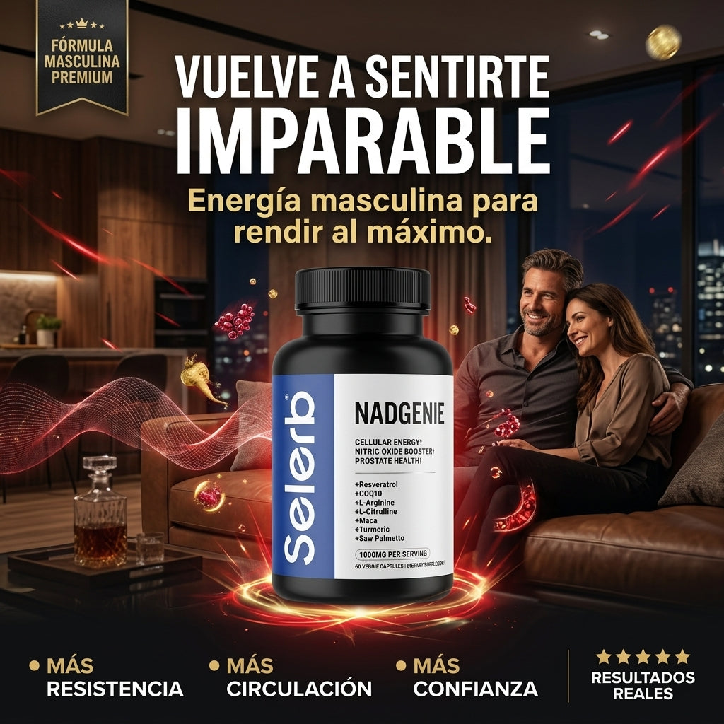 Selerb NAD+ Men's Complex: Detén el envejecimiento, recupera tu energía y potencia tu virilidad ahora ⚡