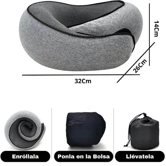 FlopFlex Almohada de Viaje Memory Foam - Calidad Premium