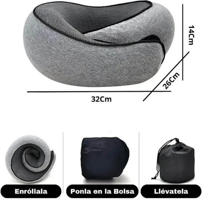 FlopFlex Almohada de Viaje Memory Foam - Calidad Premium