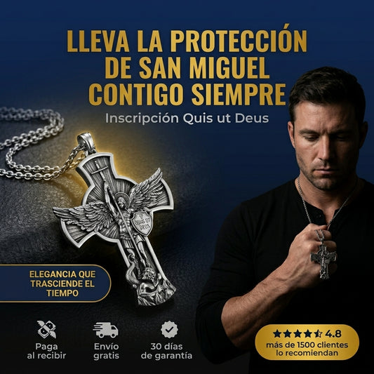 Escudo de San Miguel Arcángel: Cadena de Protección para el Guerrero de Fe. Calidad Inalterable y Brillo Eterno