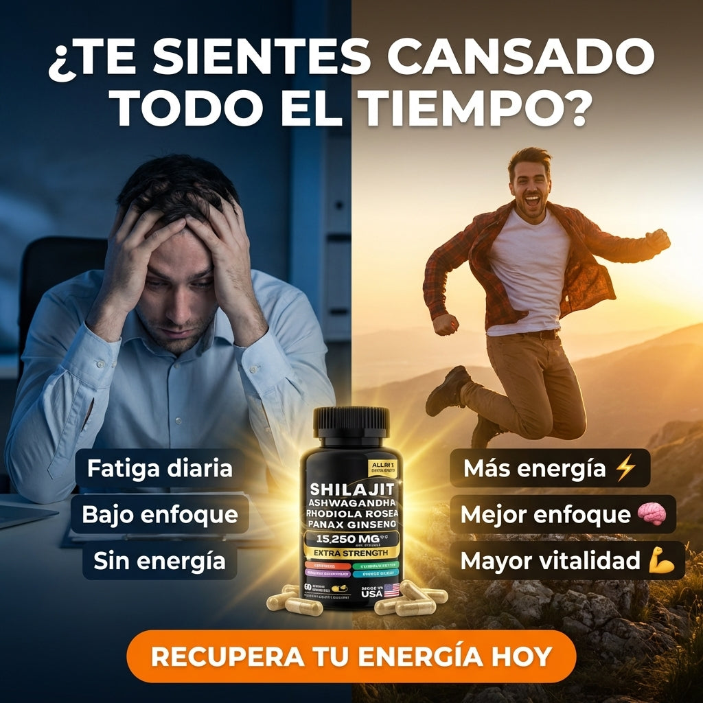 Shilajit 8 en 1: Energía, enfoque y vitalidad diaria con fórmula natural de alta potencia