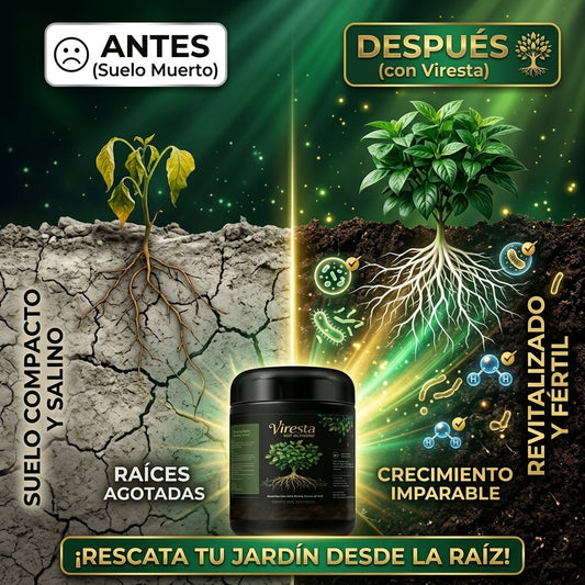 Viresta: Activador de Suelo 300g | Revive Plantas Marchitas, Fortalece Raíces y Recupera la Salud de tu Jardín