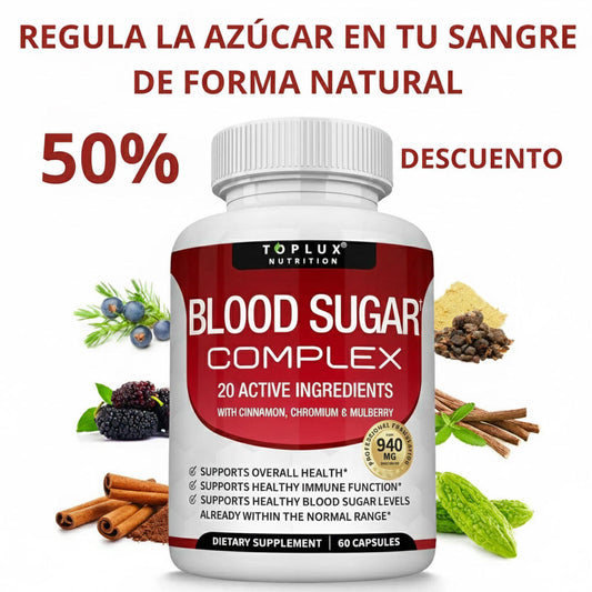 BLOOD SUGAR- REGULA TUS NIVELES DE AZÚCAR Y MEJORA TU ENERGÍA